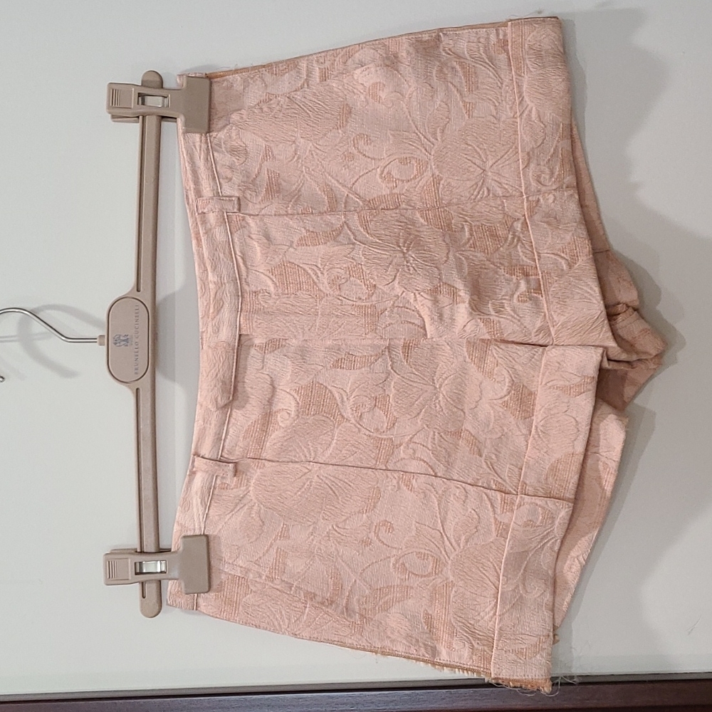 Jean paul gaultier silk floral shorts with lace